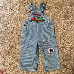 Adorable Thomas the Tank train denim overalls